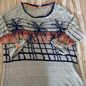 Free People Knit Sweater Palm Trees